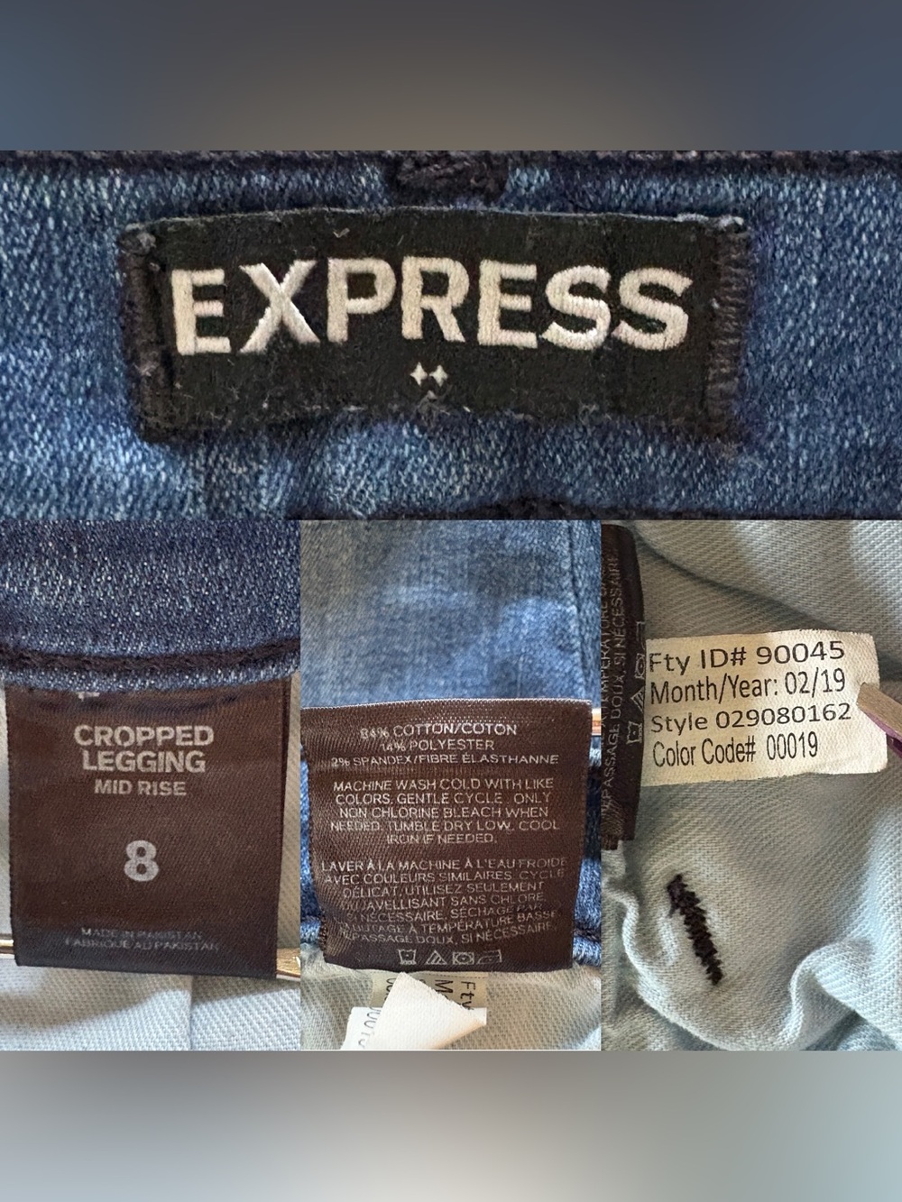 Express Cropped Legging Mid Rise Size 8 - Picture 8 of 8